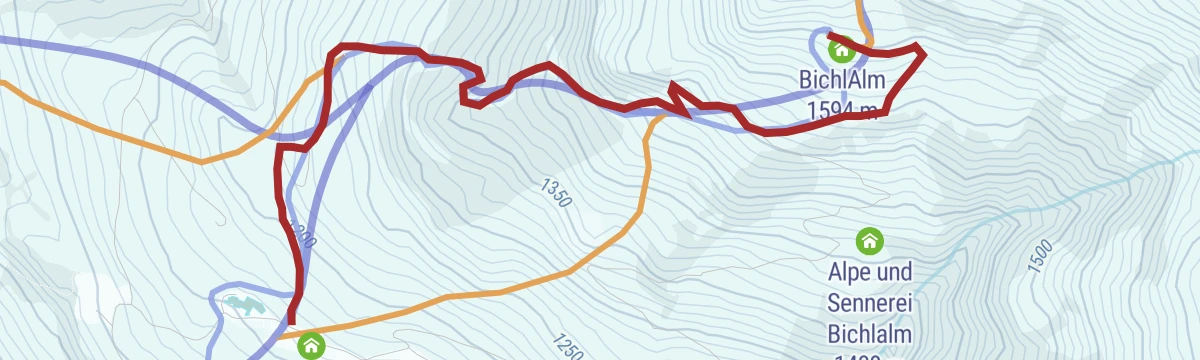 Route map: Bichlalm Pisten-Skitour
